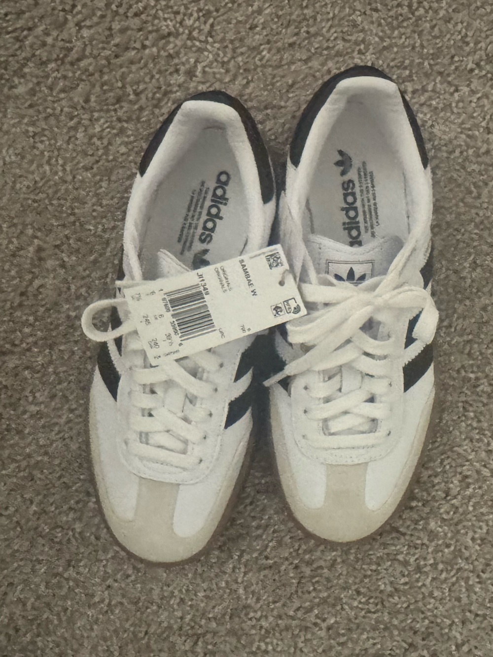 Adidas White and Black Sambae Sneakers - Picture 3 of 6